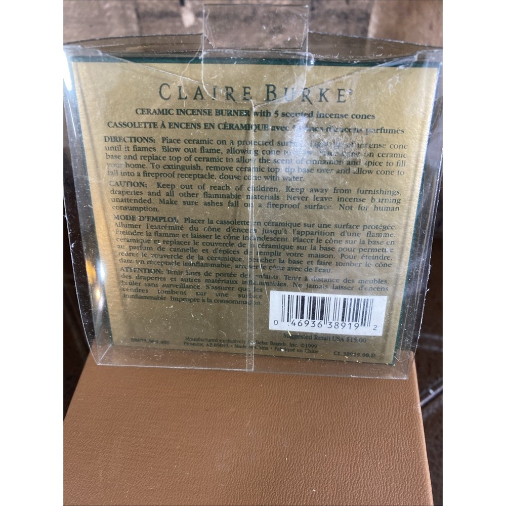 Claire Burke‎ Ceramic Incense Burner Christmas Pioneer Woman Prairie 6" Vtg 1999 - Picture 14 of 15